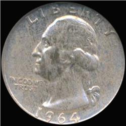 1964D Washington 25c Silver Quarter Coin Graded GEM (COI-6850)