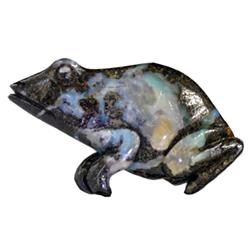 60.6ct Handcarved Rare Australian Boulder Opal Frog (GEM-20373)