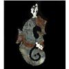 85ct Carved Druzy Agate Seahorse Pendant Super Sparkler With Sterling (JEW-1710)