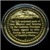 Image 2 : .75oz Franklin Mint PR70 DCAM 24k plated Sterling Silver Round History of the American Presidency F.