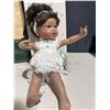 Image 1 : African American Porcelain Doll in White Lace Dress