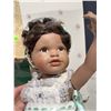Image 3 : African American Porcelain Doll in White Lace Dress
