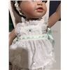 Image 4 : African American Porcelain Doll in White Lace Dress