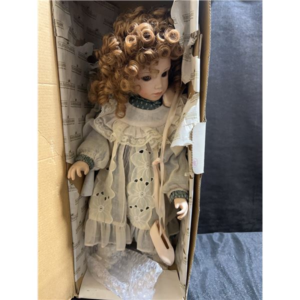 Danbury Mint Porcelain Doll in Box with Stand and Ballet Shoes