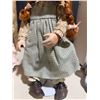 Image 3 : Porcelain Doll with Red Braids, Straw Hat, Plaid Dress