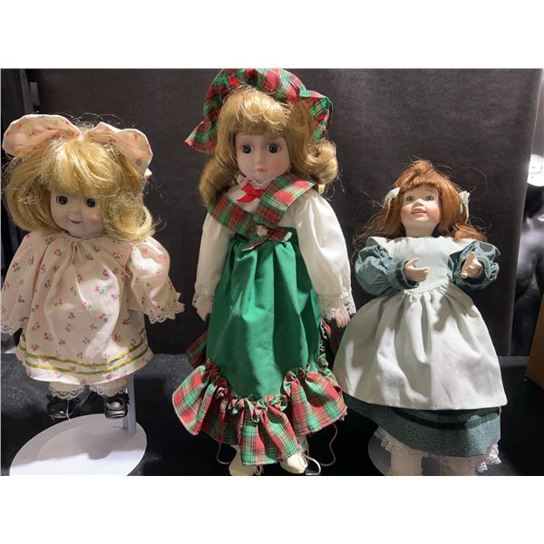 3 Porcelain Dolls Including Baby Book Treasures