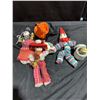 Image 1 : Handmade Yarn Dolls, Plush Bear, Clown Dolls, and Ceramic Trinket Box