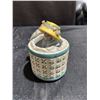 Image 7 : Handmade Yarn Dolls, Plush Bear, Clown Dolls, and Ceramic Trinket Box
