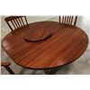 Image 2 : Oval Wooden Dining Table with Extension Leaves and Four Chairs