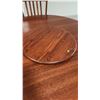 Image 3 : Oval Wooden Dining Table with Extension Leaves and Four Chairs