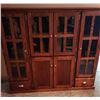 Image 1 : Wood Cabinet with Glass Pane Doors and Shelves