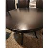 Image 2 : Dark Finish Dining Table With Two Leaves, Four Vinyl Chairs And Two Barstools
