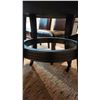 Image 3 : Dark Finish Dining Table With Two Leaves, Four Vinyl Chairs And Two Barstools