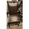 Image 6 : Dark Finish Dining Table With Two Leaves, Four Vinyl Chairs And Two Barstools