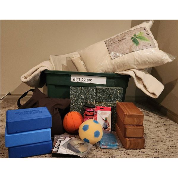 Yoga and Fitness Props with Blocks, Pillows, and Accessories