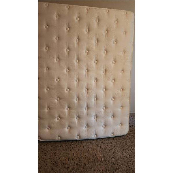 Sealy Posturepedic Euro Pillow Queen Size Mattress Set with Boxspring and Metal Bed Frame