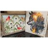 Image 1 : Framed Color by Numbers Art of Cardinal and Wolf, 22 x 18 Inches ( 18 x 22)