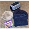 Image 1 : Pet Beds, Plastic Crate, Blanket, and Dog Puzzle Toy