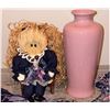 Image 2 : Floral Kitchen Textiles, Handmade Straw and Wood Doll, Pink William Alexander Vase