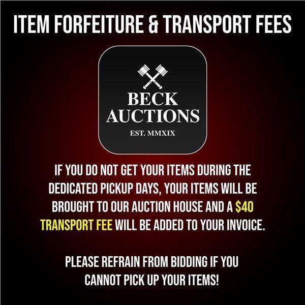 Item Forfeiture & Transport, Shipping, Delivery Fees & Conditions