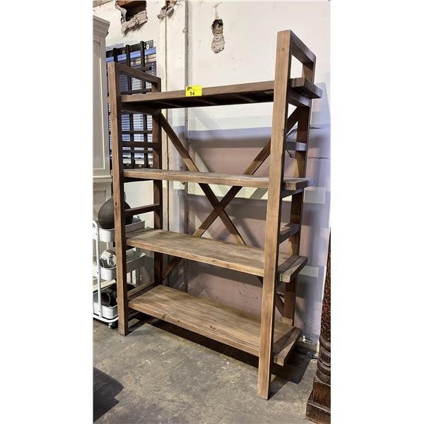 4-TIER WOOD SHELVING UNIT 44" X 17" X 70"