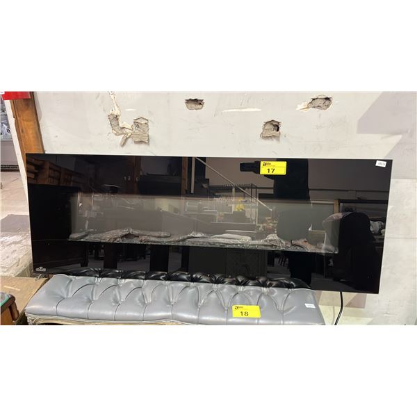 *TESTED WORKING* WOLF STEEL FRAMED ELECTRIC WALL MOUNTED FIREPLACE 60" X 22"