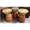 Image 1 : SET OF (3) WOOD HOURGLASS ACCENT TABLES