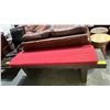Image 2 : WOOD BENCH WITH CUSHION 72" X 15" X 21"