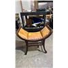Image 2 : WOOD & LEATHER CURVED CHAIR