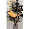 Image 3 : WOOD & LEATHER CURVED CHAIR