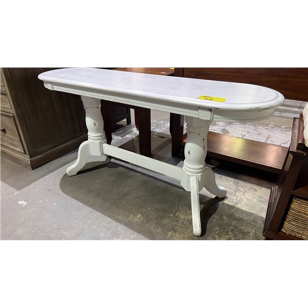 OVAL WOOD HALL TABLE 54" X 16" X 26"