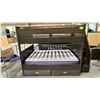 Image 2 : CARAMIA FURNITURE KERR BUNK BED WITH STAIRS, LADDER, ROLLOUT STORAGE DRAWERS & SEALY POSTURPEDIC
