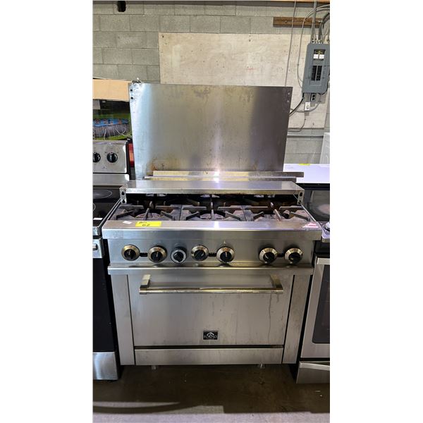 FORNO COMMERCIAL STAINLESS STEEL GAS STOVE WITH OVEN & BACKSPLASH