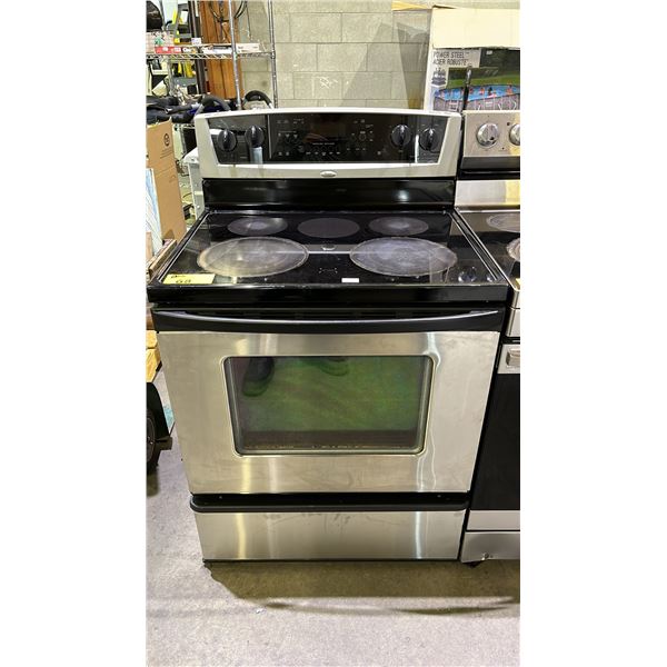 WHIRLPOOL STAINLESS STEEL ELECTRIC STOVE WITH CONVECTION OVEN