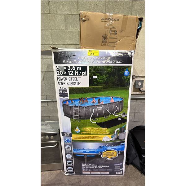 BESTWAY PLATINUM SERIES 20' X 12' X 48" ABOVE GROUND POOL (UNKNOWN CONDITION MAY BE MISSING PARTS &
