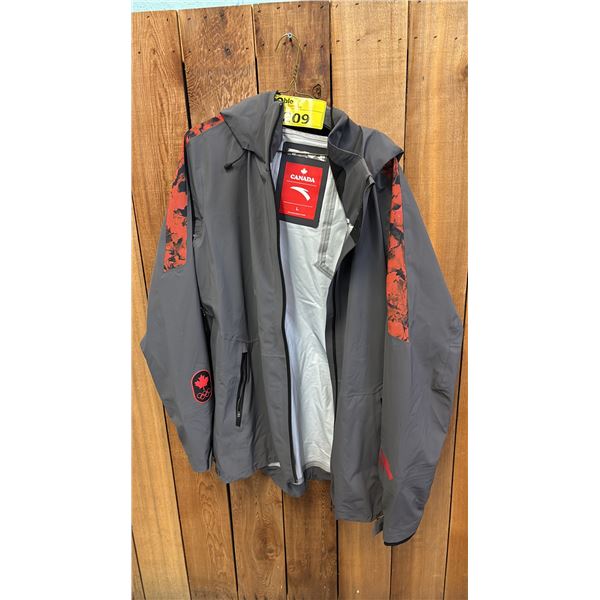 ANTA SPORTS MEN'S SIZE L TEAM CANADA 2022 BEIJING WINTER OLYMPICS HOODED RAIN JACKET