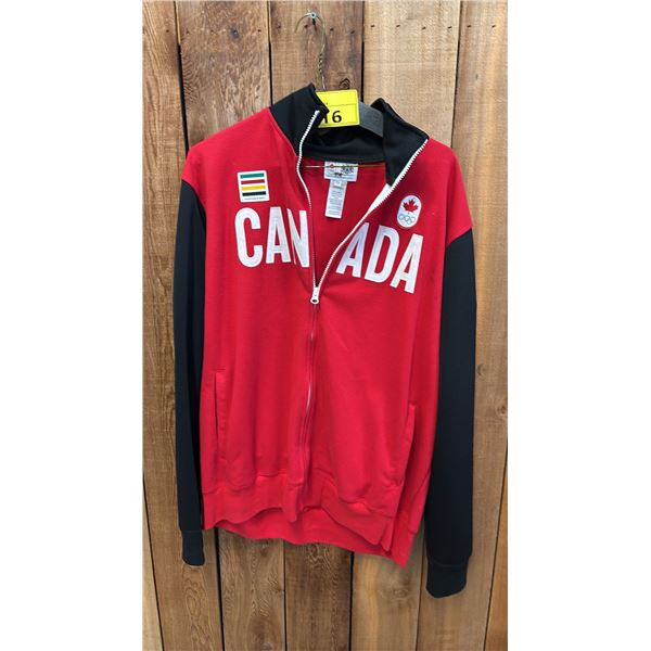 MEN'S SIZE L HUDSON'S BAY COMPANY TEAM CANADA 2014 SOCHI WINTER OLYMPICS FULL ZIP TRACK JACKET