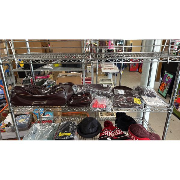 SHELF OF ASSTD. LULULEMON TEAM CANADA WINTER OLYMPICS ITEMS: RIPSTOP TOTE BAG, TOQUE, MITTENS & MORE