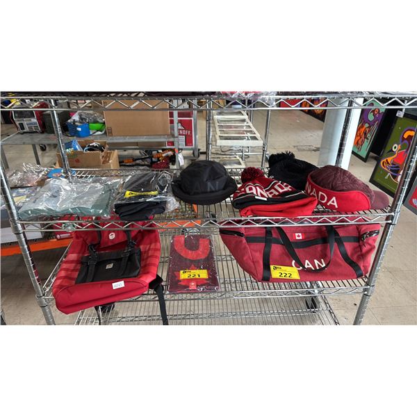 SHELF OF ASSTD. LULULEMON TEAM CANADA WINTER OLYMPICS ITEMS: PANTS, TOQUES & HATS