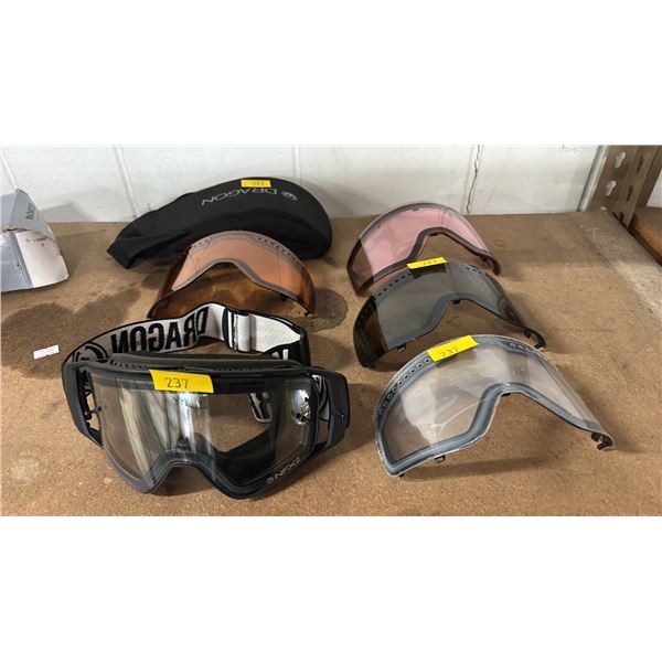 DRAGON NFX2 SKI GOGGLES WITH 3 REPLACEMENT LENSES & CASE