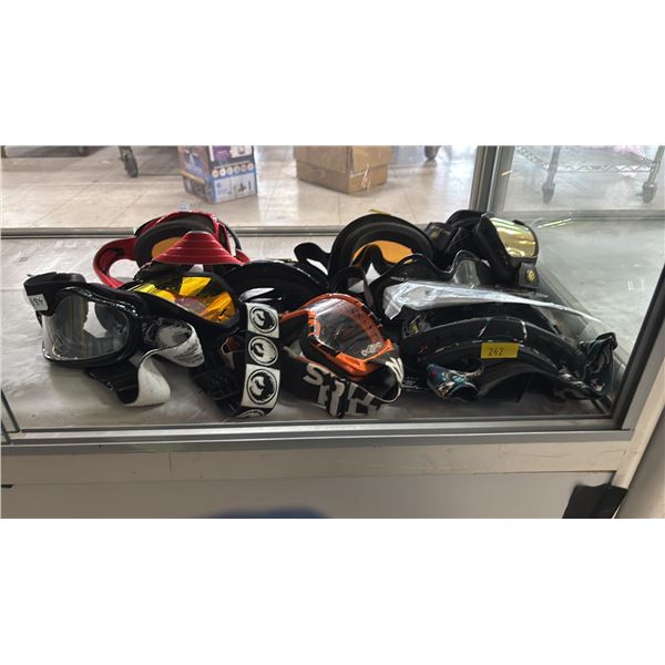 (9) ASSORTED SKI GOGGLES: DRAGON, SMITH OPTICS, BILTWELL & MORE