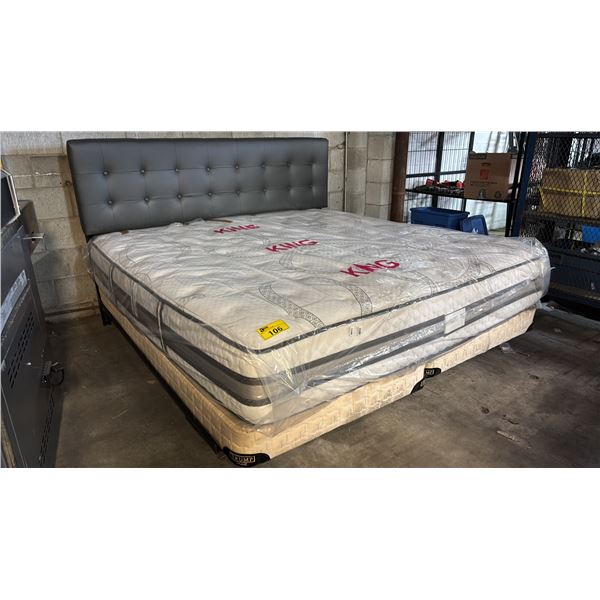 SERTA ISERIES ADVOCATE HYBRID KING SIZE MATTRESS WITH SPRING BOX & METAL BED FRAME WITH HEAD BOARD