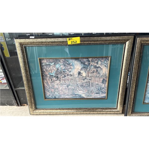GILT FRAMED PRINT: APPROX. 39" X 31"