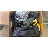 Image 2 : 2 BOXES OF ASSORTED ITEMS INCLUDING SHOES, SURF BOARD WAX, CLOTHING AND MORE