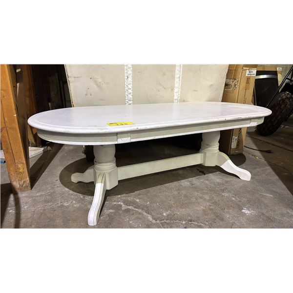 WHITE OVAL COFFE TABLE