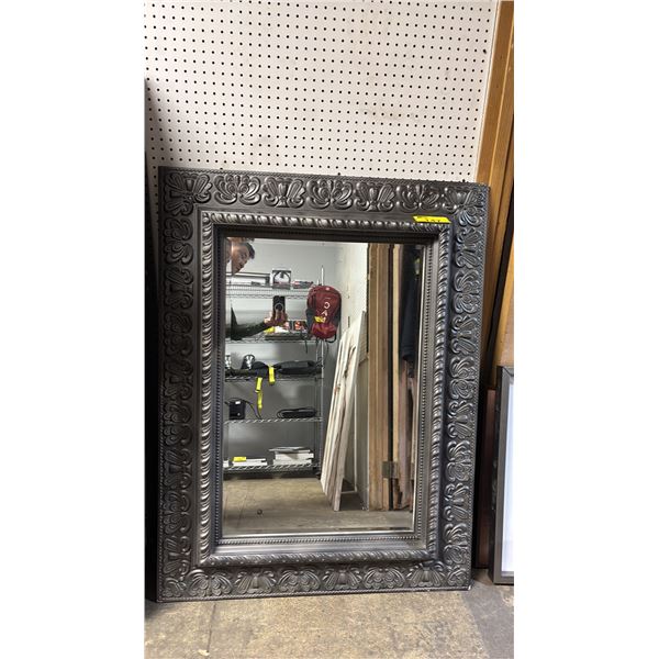 LARGE ORNATELY FRAMED WALL MIRROR: APPROX. 50.5" X 38"