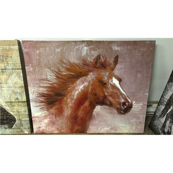 LARGE GICLEE HORSE PRINT ON STRETCHED CANVAS: APPROX. 40" X 50"