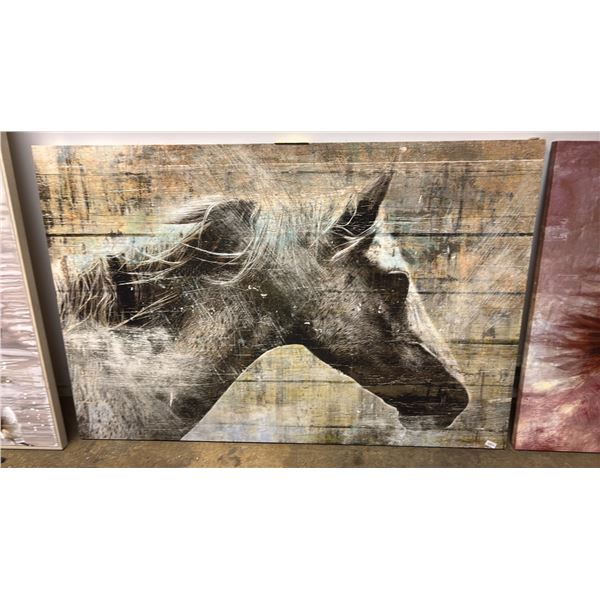LARGE GICLEE HORSE PRINT ON STRETCHED CANVAS: APPROX. 40" X 50"