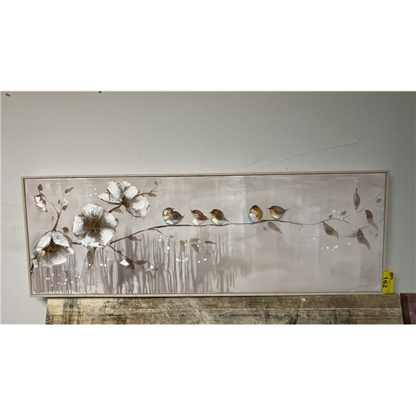 FRAMED GICLEE PRINTS OF BIRDS ON BRANCH: 20.5" X 60"