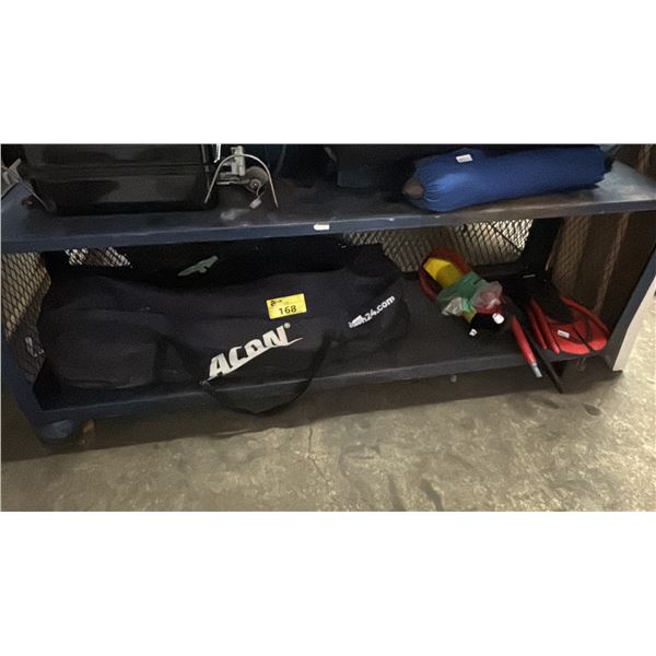 ACON AIRTRACK TUMBLING MAT WITH PUMP, PAIR OF SWIM FINS & DOUBLE ACTION HAND PUMP